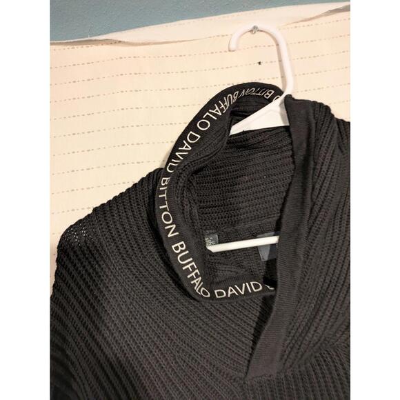 Buffalo David Bitton Ribbed Cowl Sweater Black Knitwear Mens Small - Picture 8 of 11